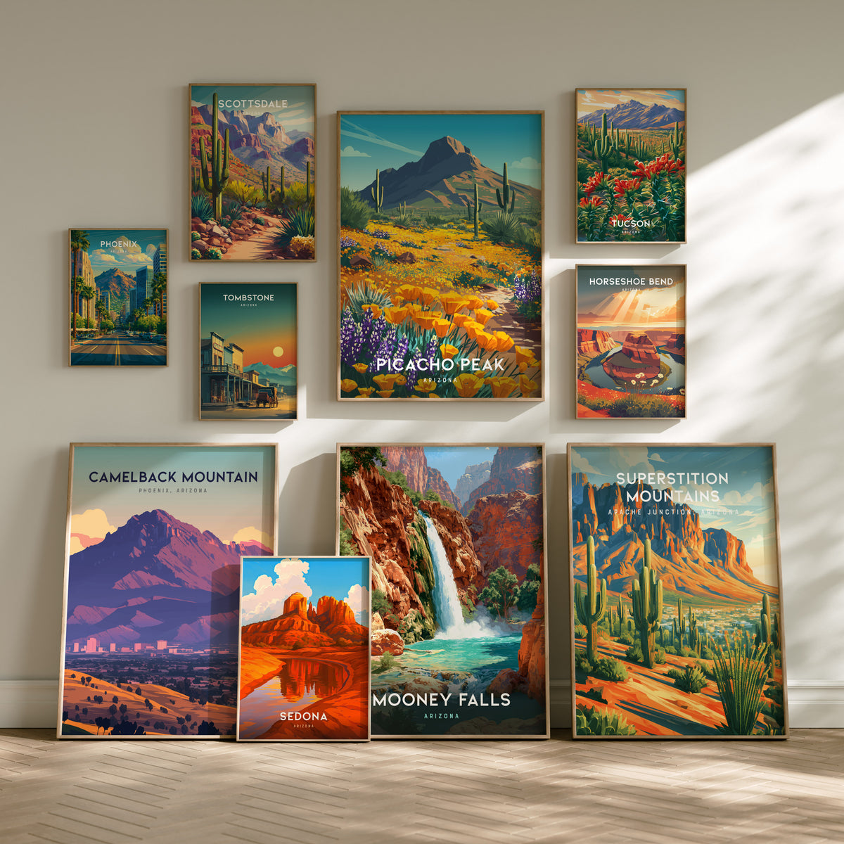 Arizona Travel Gallery Wall | Set of 8 | Travel Art Prints | Large Wall Set