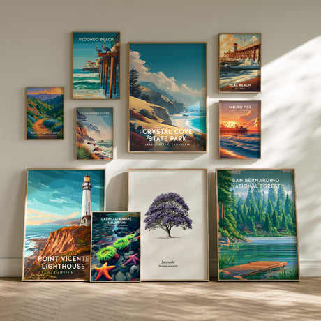 Los Angeles Travel Gallery Wall | Set of 5 | Curated Framed Art Set