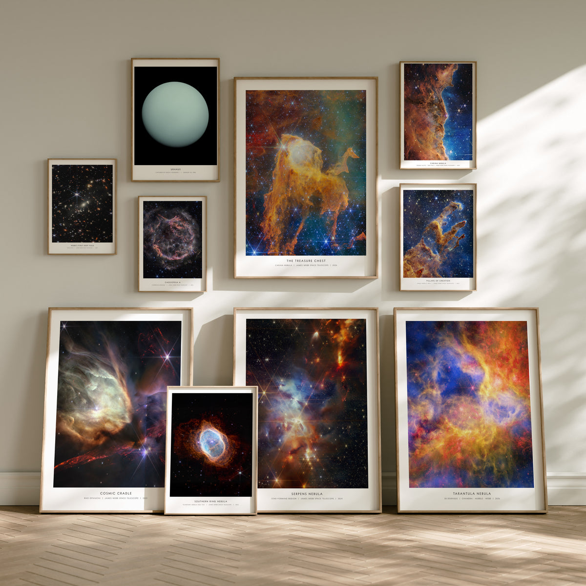 James Webb Space Telescope Gallery Wall | Set of 8 | Space Art Prints | Bedroom Wall Art