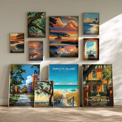 South Carolina Gallery Wall | Myrtle Beach, Kiawah Island & Garden | Set of 5 Framed Prints