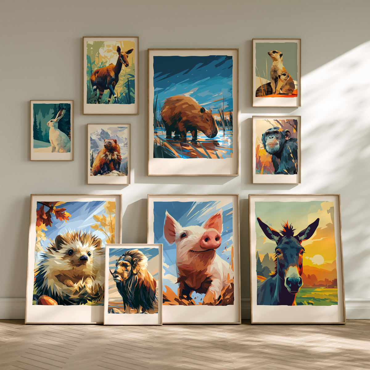Wildlife Collection Gallery Wall | Set of 6 Framed Gallery Set | Curated Wall Art Bundle
