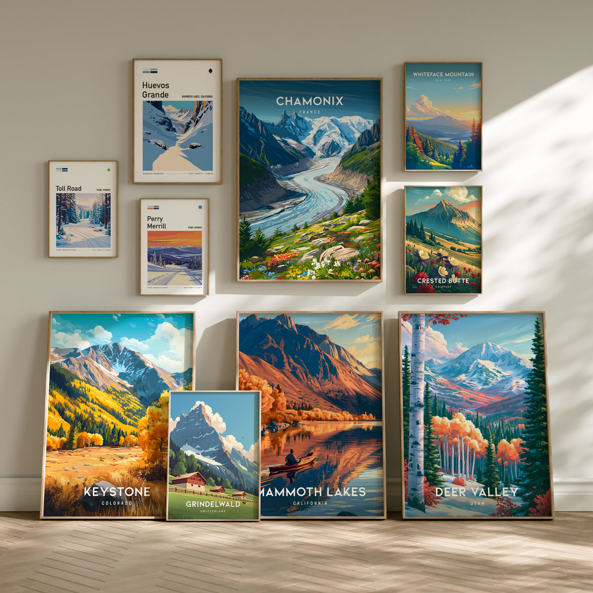 Ski Run Collection | Gallery Wall Set of 4 | Curated Gallery Wall | Framed Print Set