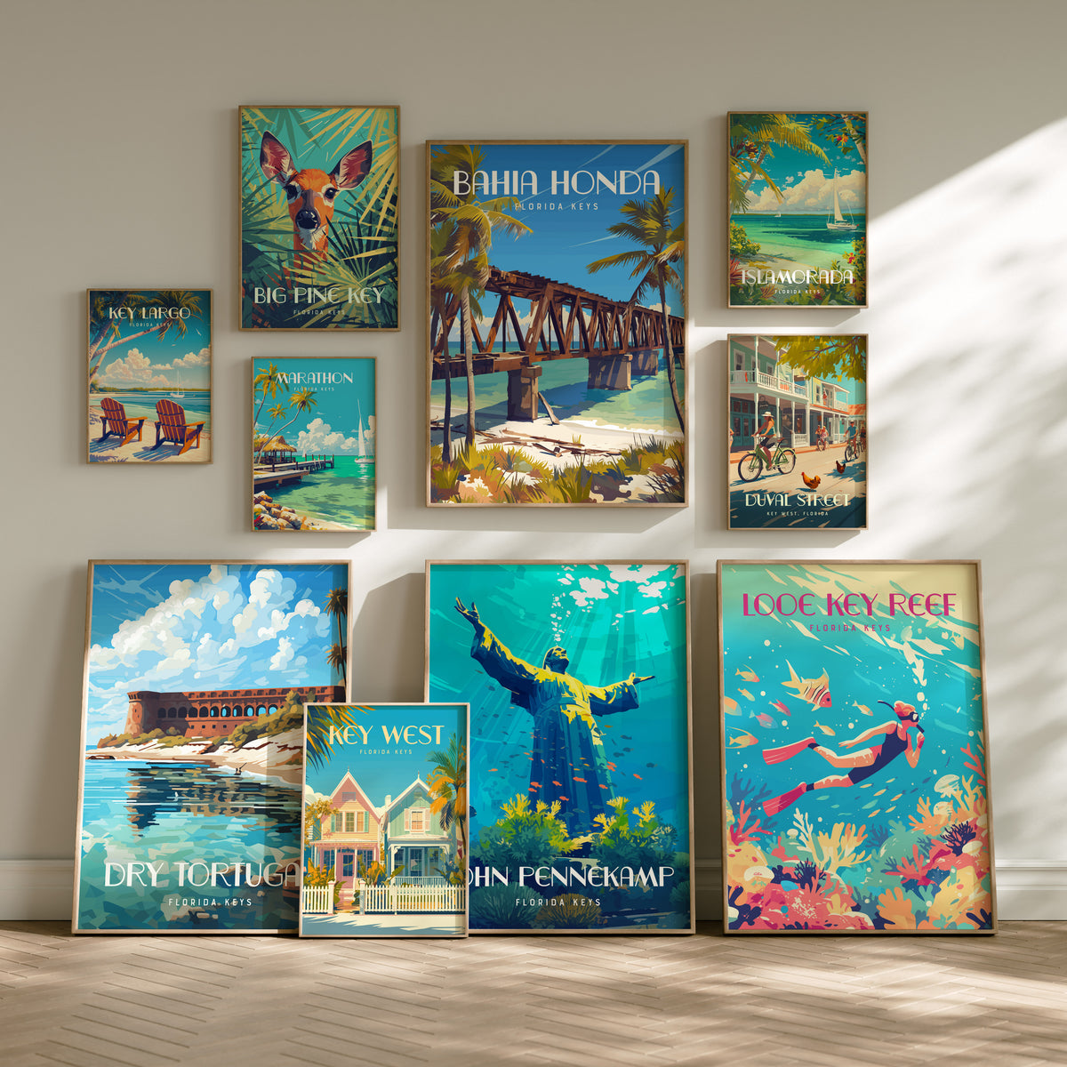 Keys Florida Gallery Wall | Set of 4 | Art Print Set | Matching Prints