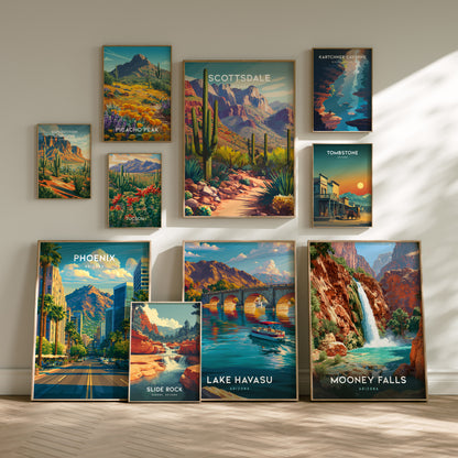 Arizona Travel Gallery Wall | Set of 4 | Travel Art Prints | Living Room Decor