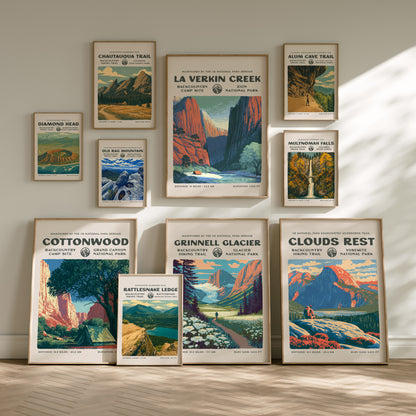Hiking Trails Collection | Gallery Wall Set of 8 | Ready to Hang Gallery Wall | Wall Art Bundle