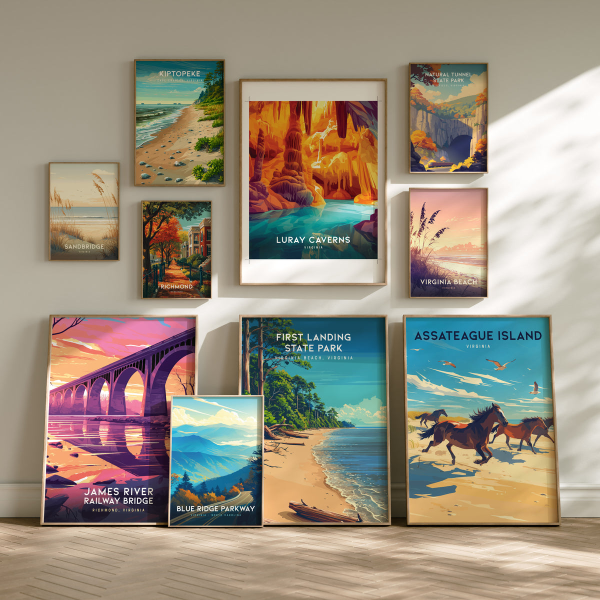 Virginia Gallery Wall | Sandbridge, Richmond & Abingdon | Set of 4 Framed Prints