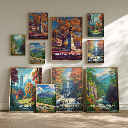 Georgia Travel Gallery Wall | Set of 4 | Travel Art Prints | Living Room Decor