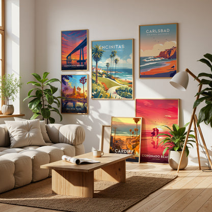 San Diego (category) Travel Gallery Wall | Set of 5 | Travel Art Prints | Office Wall Art