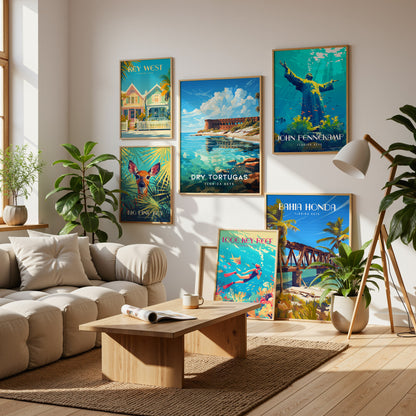 Keys Florida Gallery Wall | Set of 4 | Art Print Set | Matching Prints