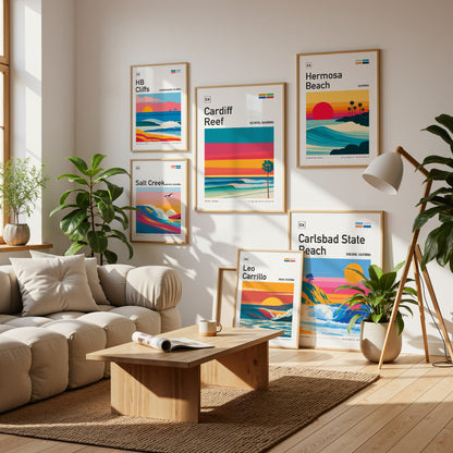SoCal Surf Collection | Gallery Wall Set of 8 | Matching Print Set