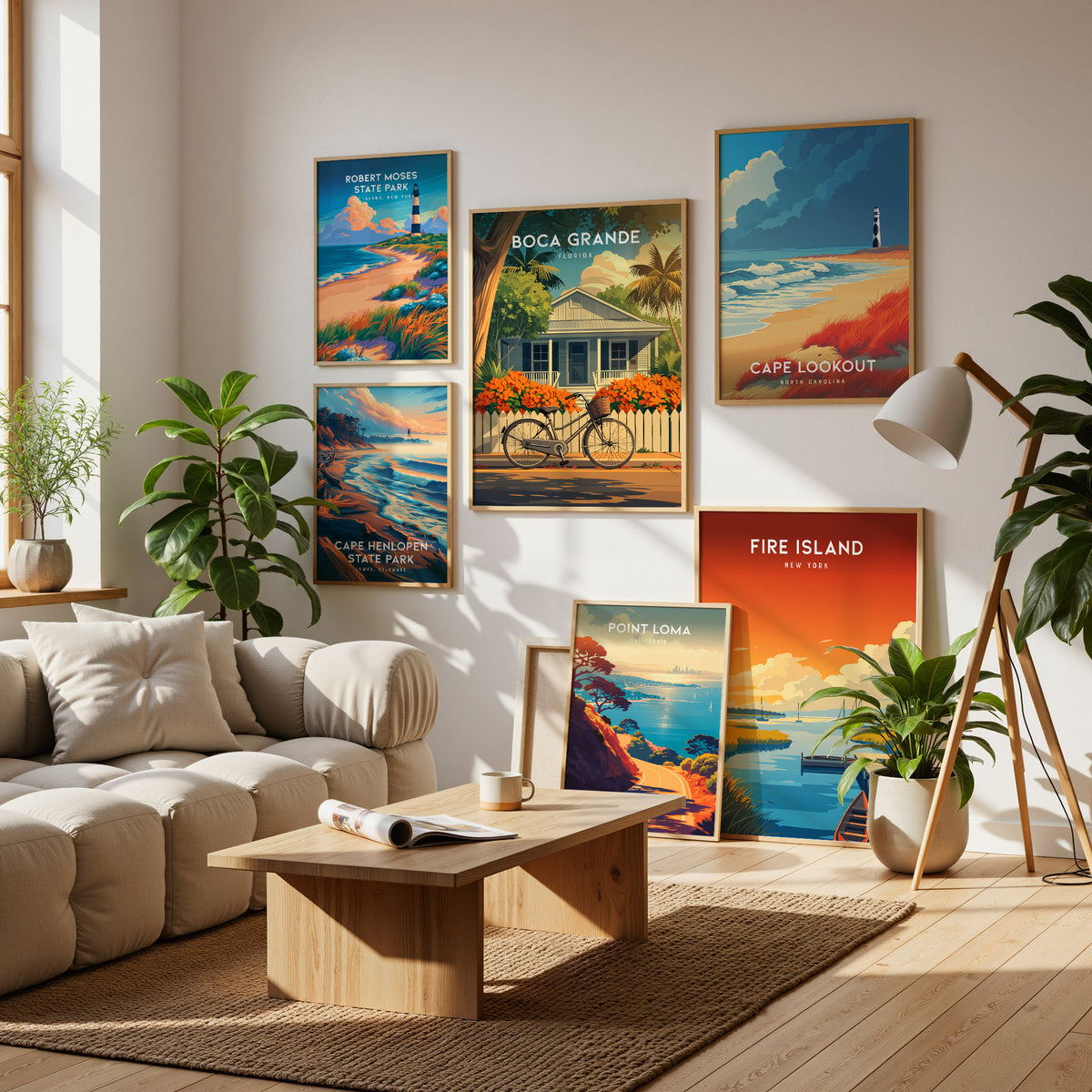 Lighthouses Gallery Wall | Set of 3 | Lighthouse Art | Housewarming Gift