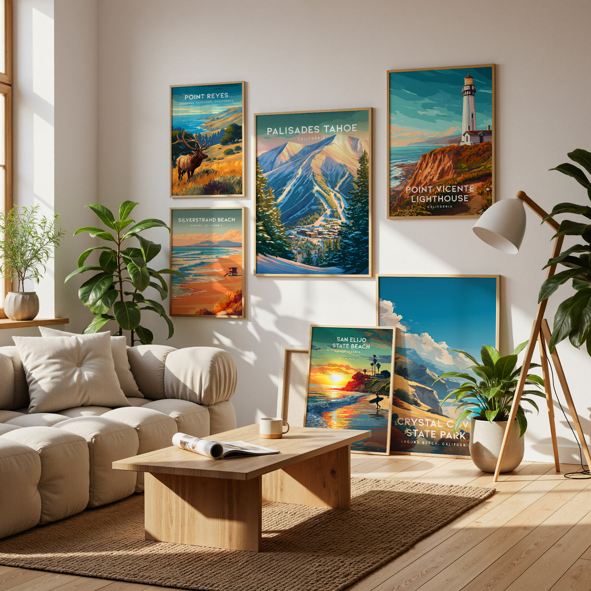California Travel Collection | Gallery Wall Set of 4 | Curated Gallery Wall | Framed Print Set