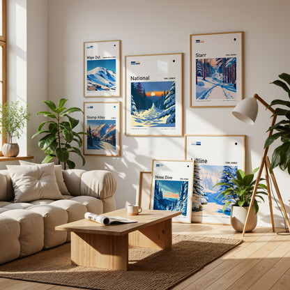 Ski Run Collection | Gallery Wall Set of 3 | Framed Art Set | Multi Piece Wall Art
