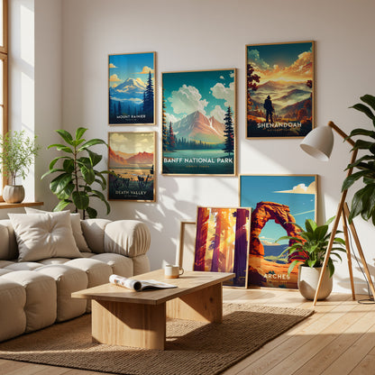 National Parks Gallery Wall | Pick 6 Symmetrical Framed or Unframed Set
