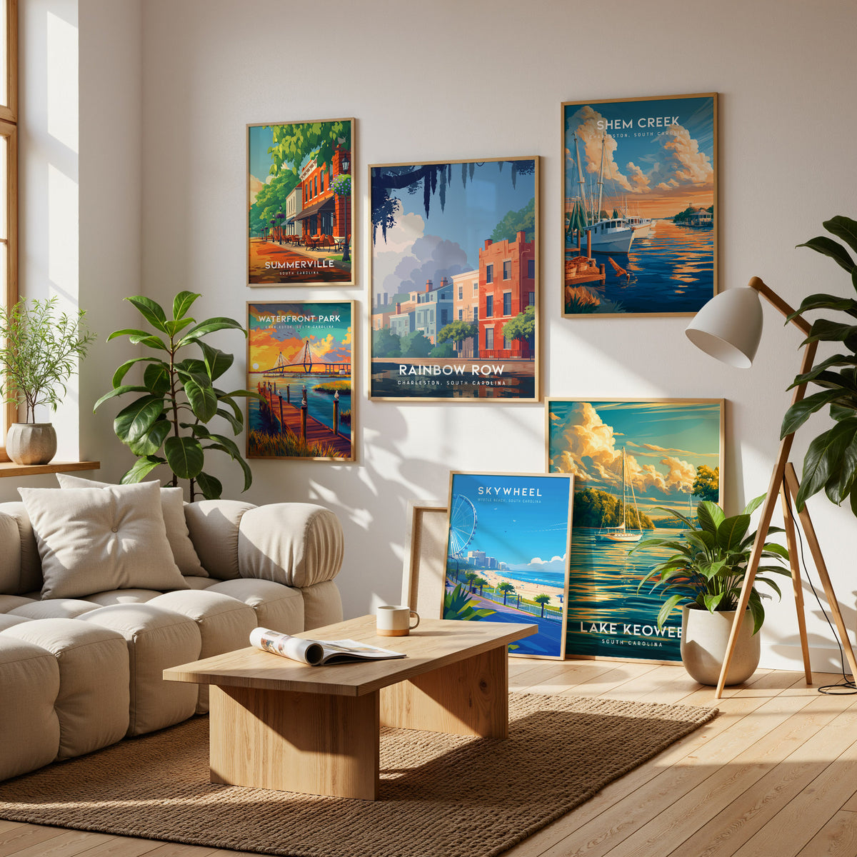 South Carolina Gallery Wall | Myrtle Beach, Kiawah Island & Garden | Set of 5 Framed Prints