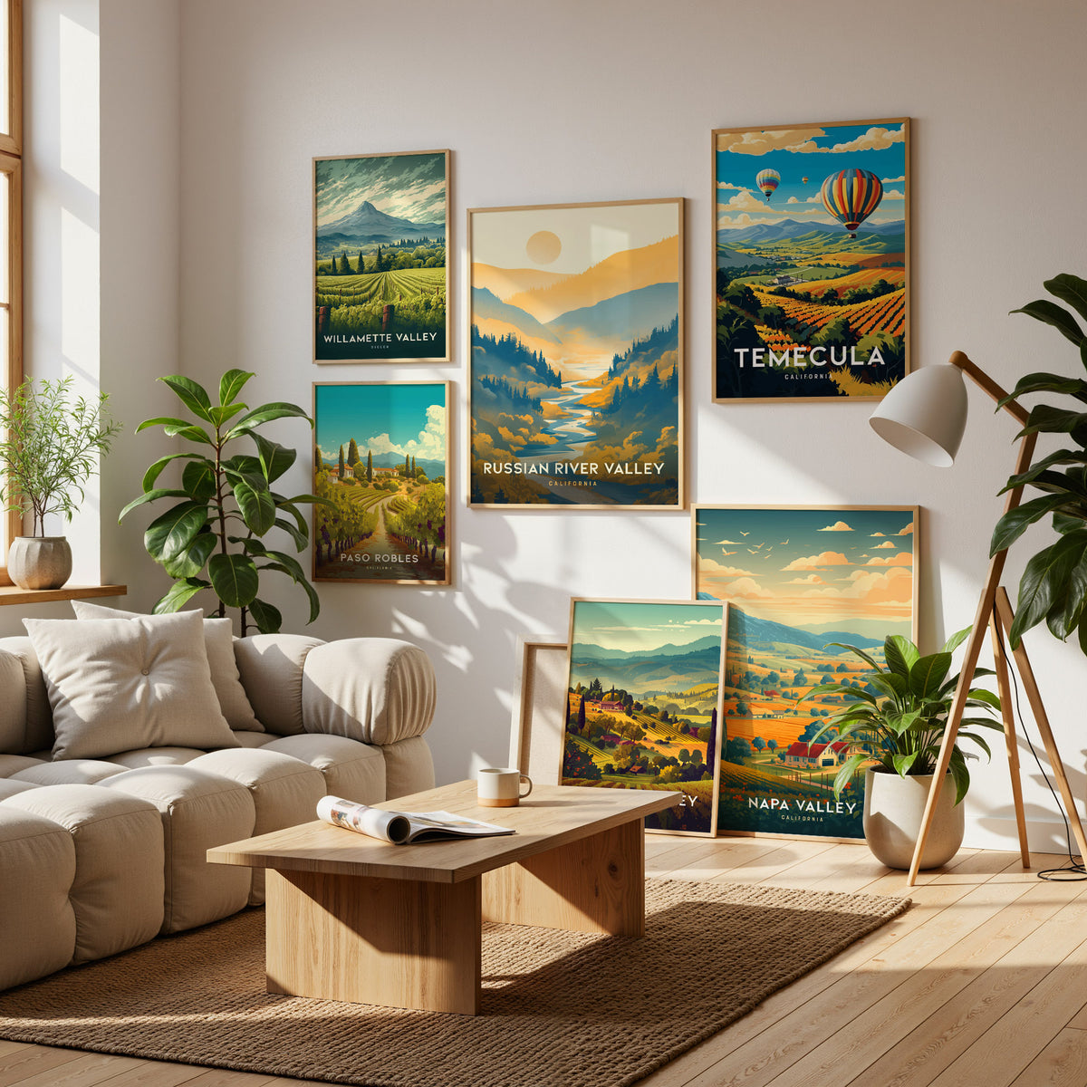 California Wine Country Gallery Wall | Napa Valley | Set of 3 Framed Prints