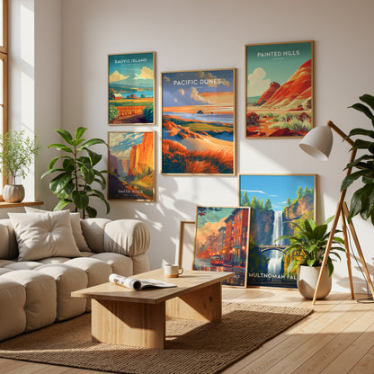 Oregon Gallery Wall | Washington Park & Cannon Beach | Set of 6 Matching Framed Prints