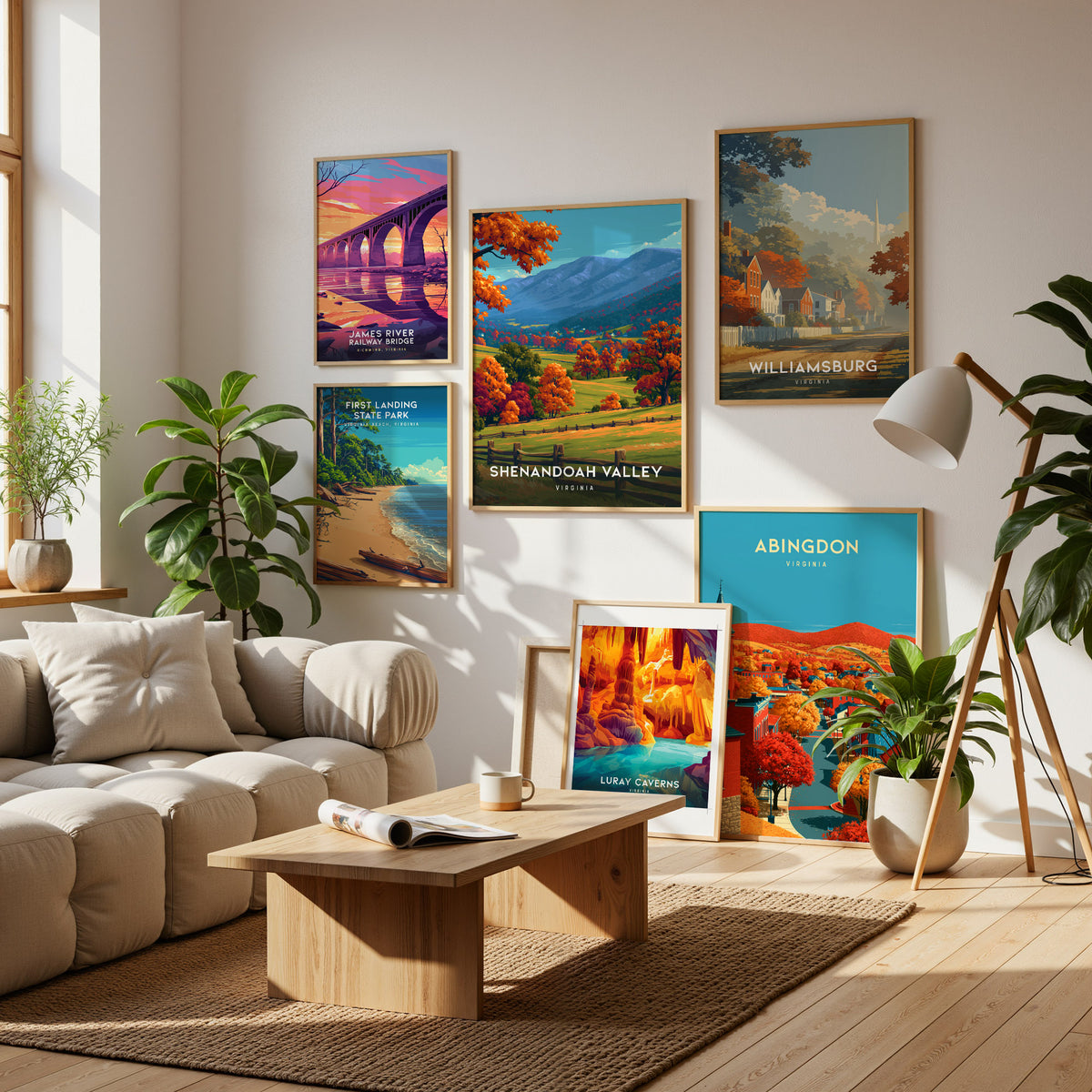 Virginia Gallery Wall | Richmond, Abingdon & Shenandoah Valley | Set of 5 Framed Prints