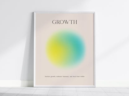 Growth Aura Poster | Minimalist Modern Wall Art | Inspire Growth, Harmony, and Healing