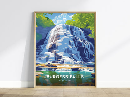 Burgess Falls Poster | Scenic Tennessee Waterfall Art Print | Perfect for Nature Lovers & Modern Home Decor