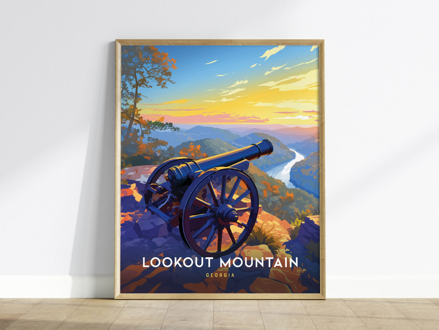 Lookout Mountain Poster | Scenic Georgia Sunset Art Print | Perfect for History Buffs & Nature Lovers