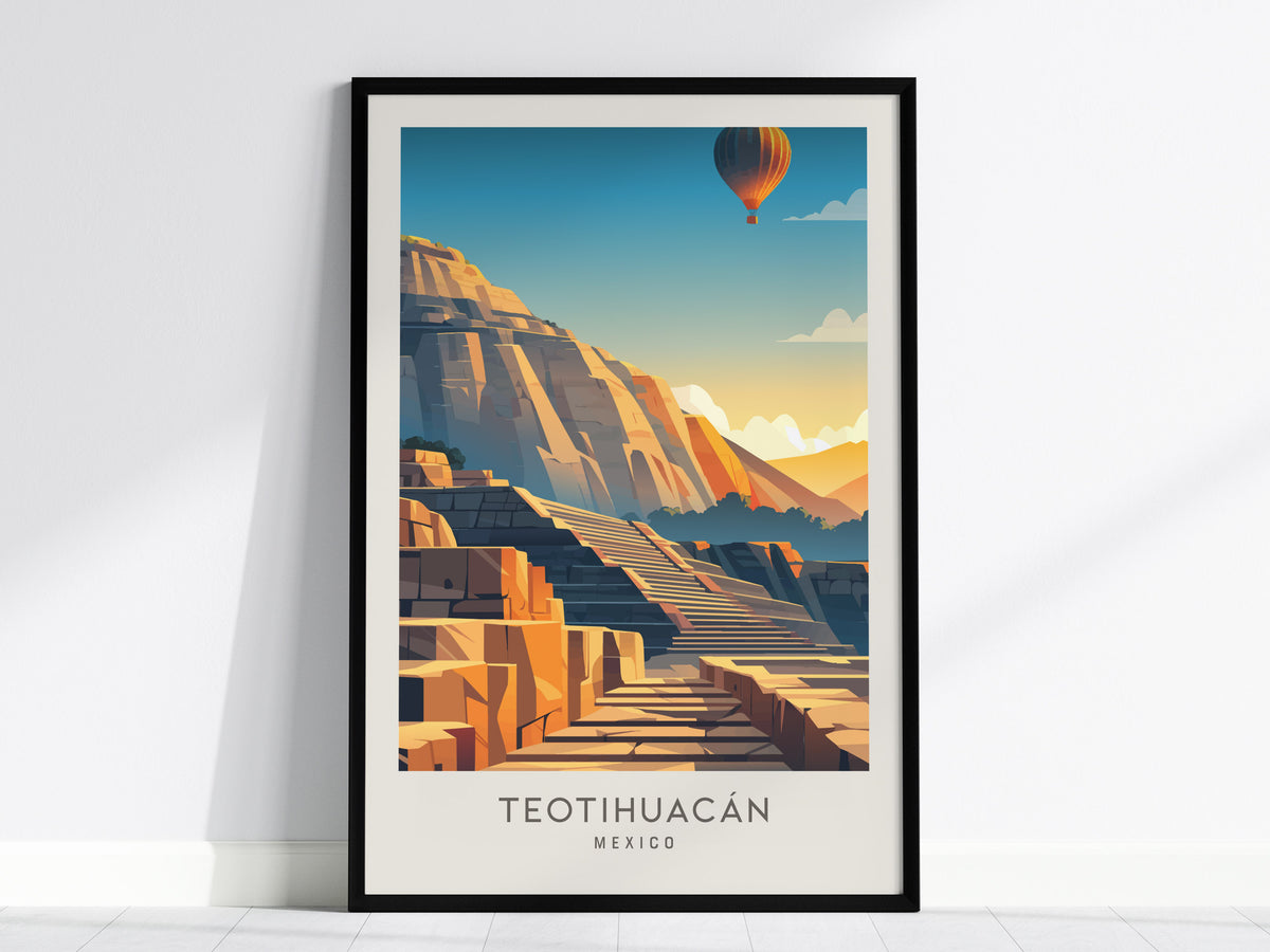 Teotihuacán Matte Border Poster | Mexico Travel Wall Art — framed wall art, 24x36 in