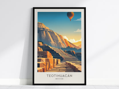 Teotihuacán Matte Border Poster | Mexico Travel Wall Art — framed wall art, 24x36 in