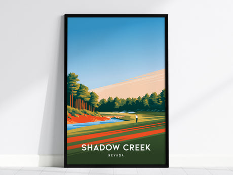 Shadow Creek, Nevada Poster | Desert Fairway Golf Course Print Wall Art — framed wall art, 24x36 in