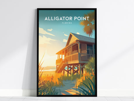 Alligator Point, Florida Poster | Wild Gulf Shore Serenity Wall Art — framed wall art, 24x36 in
