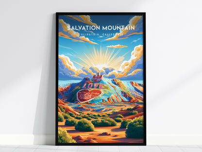 Salvation Mountain, California Poster | Colorful Desert Folk Art Wall Art — framed wall art, 24x36 in