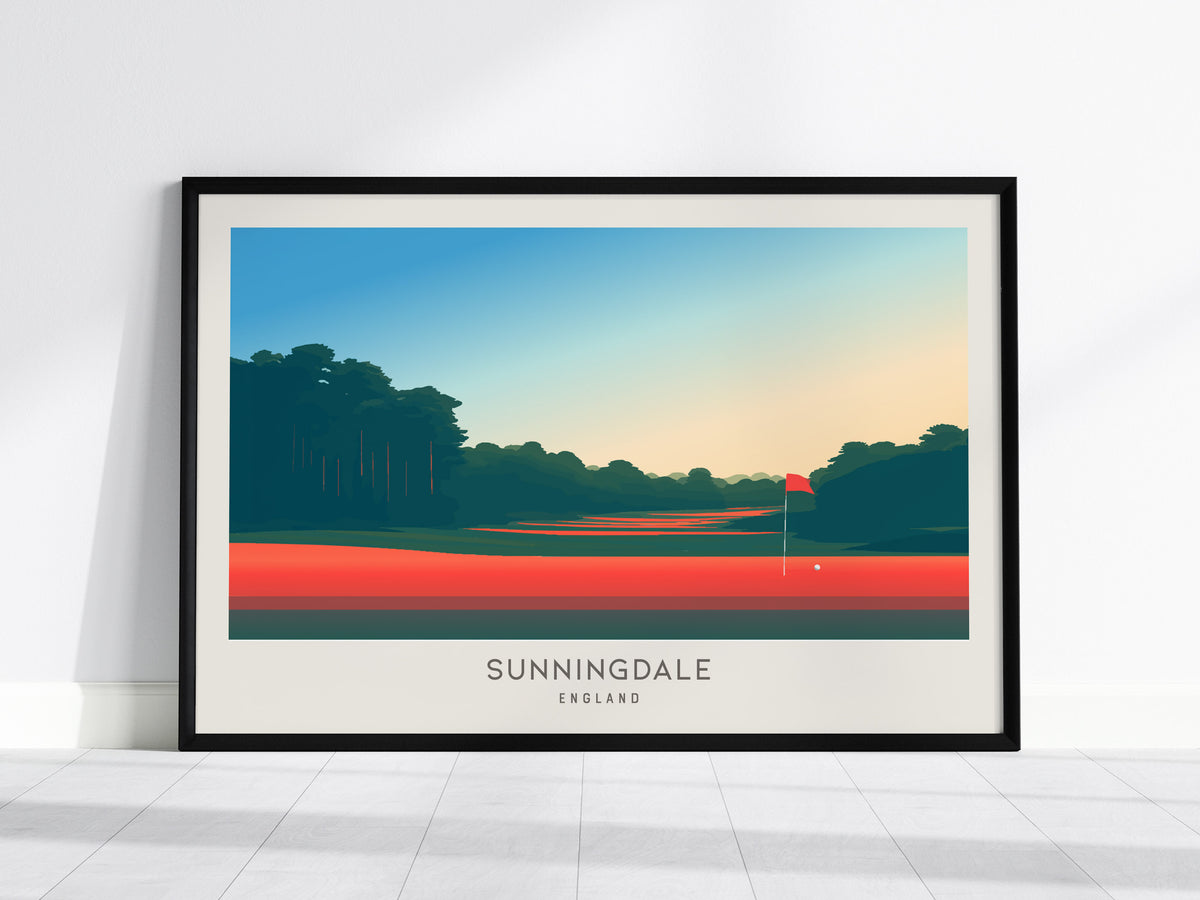 Sunningdale Landscape Matte Border Poster | England Travel Wall Art — framed wall art, 24x36 in
