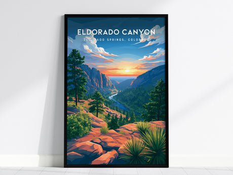 Eldorado Canyon, Eldorado Springs, Colorado Poster | Rocky Mountain Travel Wall Art — framed wall art, 24x36 in