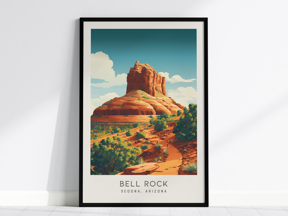 Bell Rock Matte Border Poster | Sedona, Arizona Travel Wall Art — framed wall art, 24x36 in