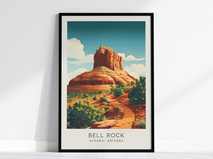 Bell Rock Matte Border Poster | Sedona, Arizona Travel Wall Art — framed wall art, 24x36 in