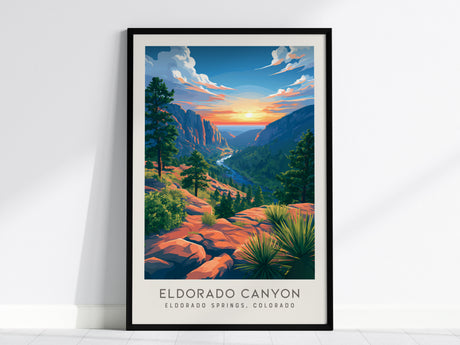 Eldorado Canyon Matte Border Poster | Eldorado Springs, Colorado Destination Print — framed wall art, 24x36 in