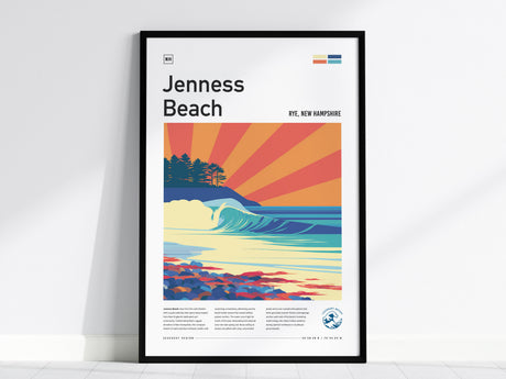 Jenness Beach, Rye, New Hampshire Poster | Surf Wall Art & Coastal Waves Print — framed wall art, 24x36 in