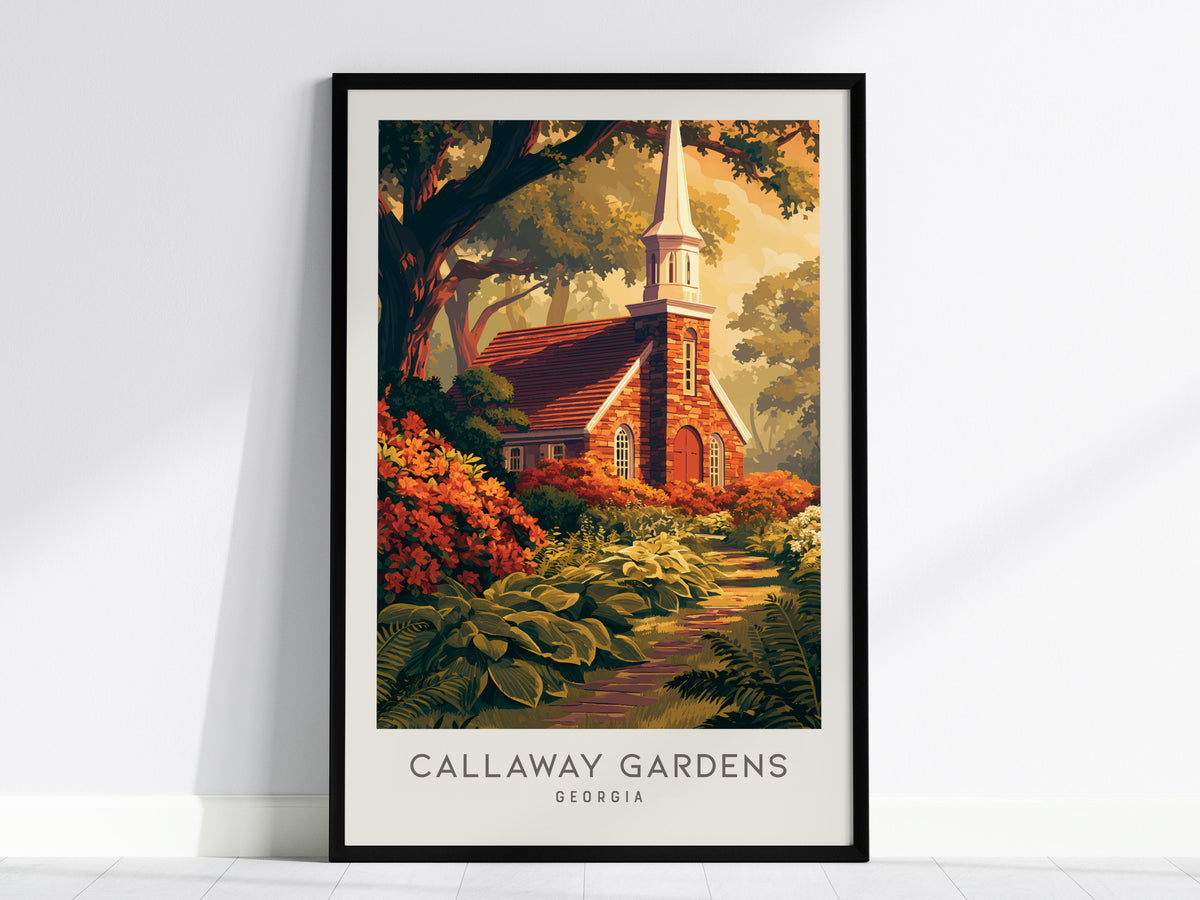 Callaway Gardens Matte Border Poster | Georgia Destination Print Travel Wall Art — framed wall art, 24x36 in