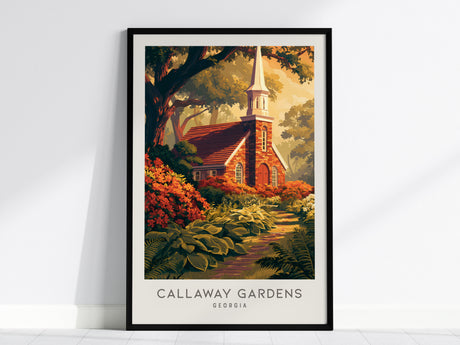 Callaway Gardens Matte Border Poster | Georgia Destination Print Travel Wall Art — framed wall art, 24x36 in