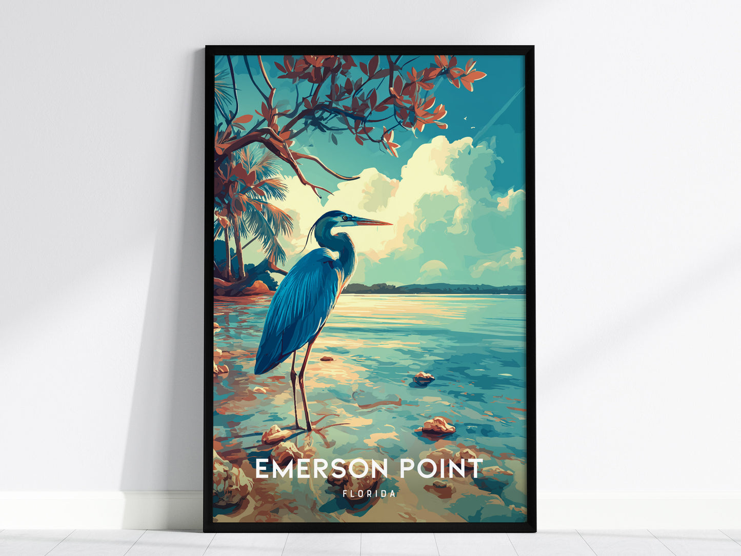 Emerson Point, Florida Poster | Mangrove & Marsh Preserve Wall Art — framed wall art, 24x36 in
