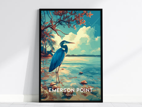 Emerson Point, Florida Poster | Mangrove & Marsh Preserve Wall Art — framed wall art, 24x36 in