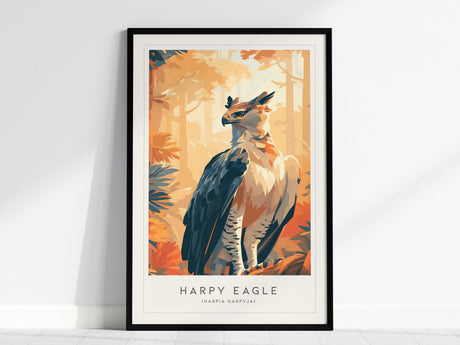 Harpy Eagle, Harpia harpyja Poster | Majestic Raptor Bird Wall Art — framed wall art, 24x36 in