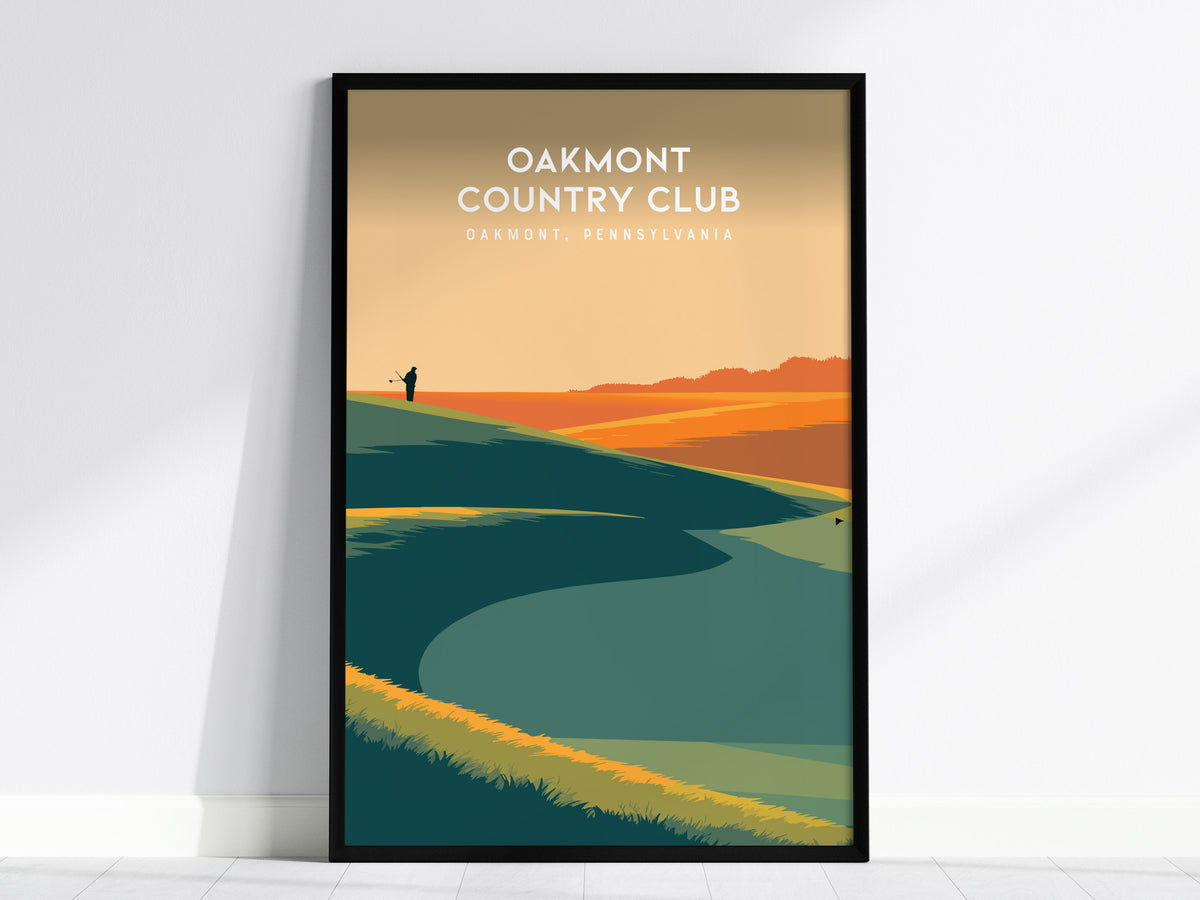 Oakmont Country Club, Oakmont, Pennsylvania Poster | Classic Links Golfer Gift Wall Art — framed wall art, 24x36 in