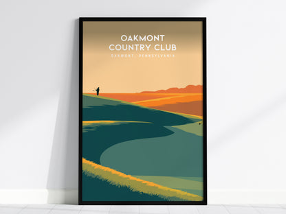 Oakmont Country Club, Oakmont, Pennsylvania Poster | Classic Links Golfer Gift Wall Art — framed wall art, 24x36 in