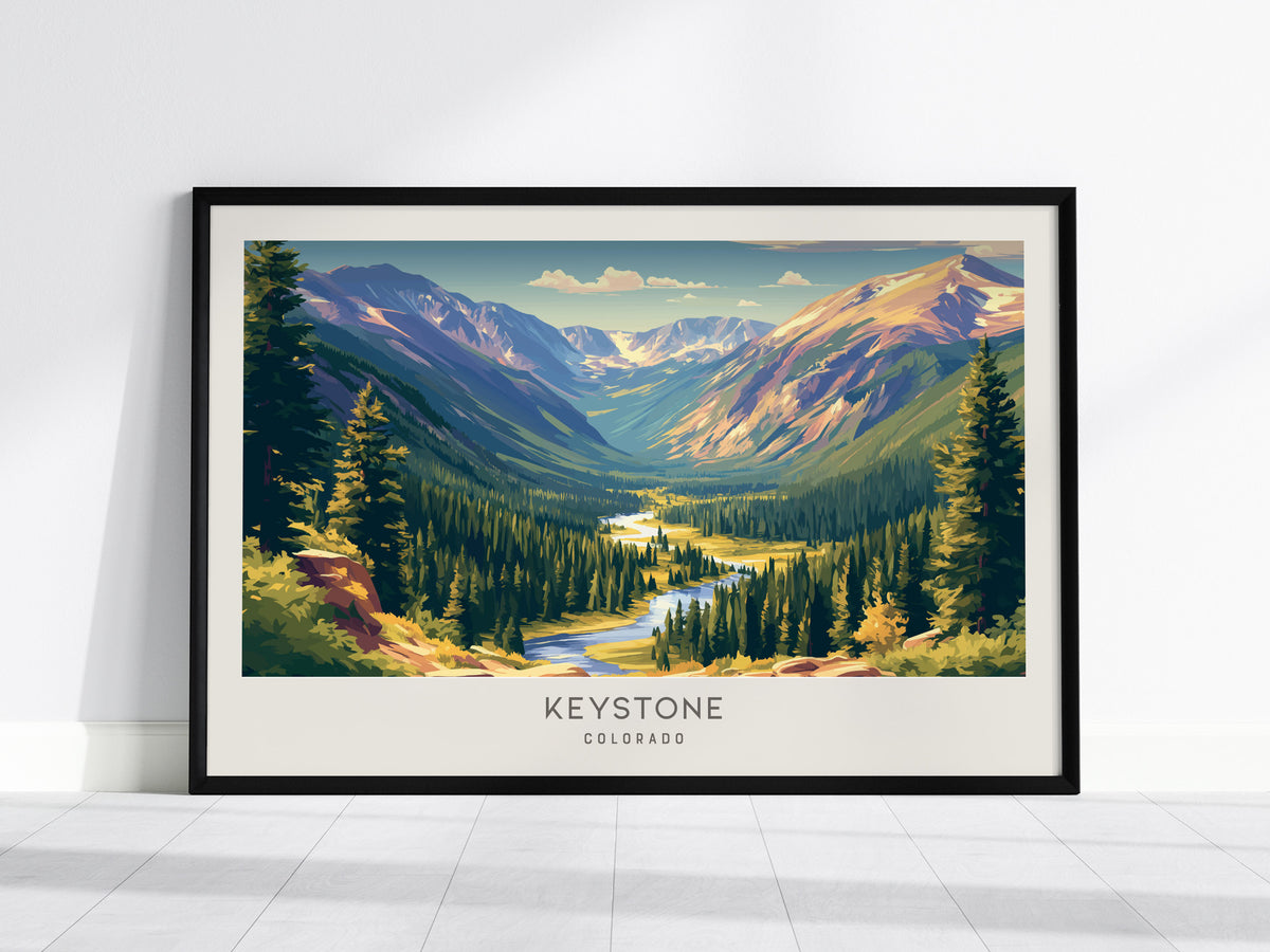 Keystone Landscape Matte Border Poster | Travel Wall Art — framed wall art, 24x36 in