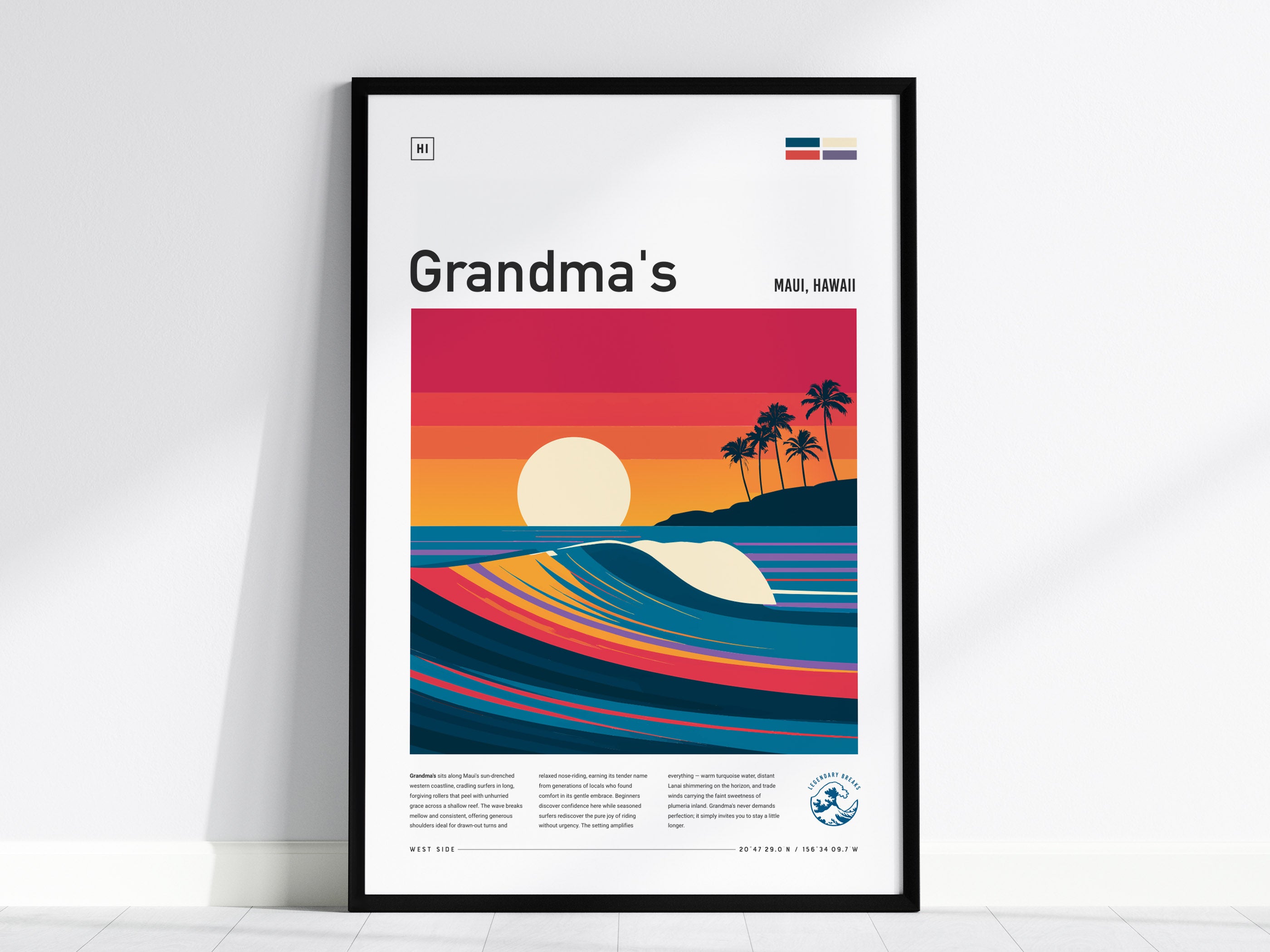 Grandma's, Maui, Hawaii Poster | Tropical Surf Wall Art | Swell Scenes