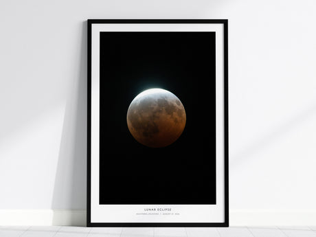 Lunar Eclipse Poster | NASA Southern Louisiana Space Photography Wall Art — framed wall art, 24x36 in
