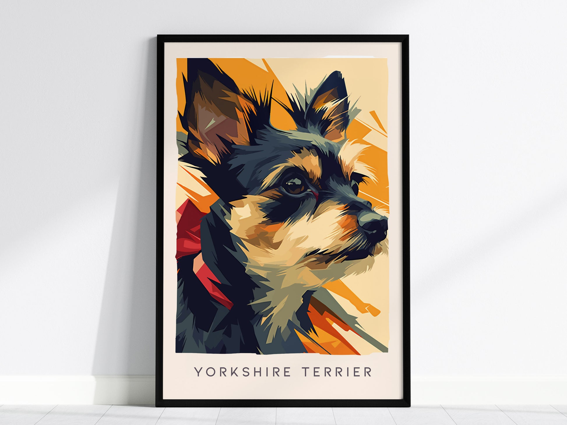 Yorkshire Terrier Poster | Bold & Beautiful Yorkie Portrait Wall Art — framed wall art, 24x36 in
