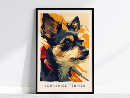 Yorkshire Terrier Poster | Bold & Beautiful Yorkie Portrait Wall Art — framed wall art, 24x36 in