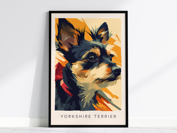 Yorkshire Terrier Poster | Bold & Beautiful Yorkie Portrait Wall Art — framed wall art, 24x36 in
