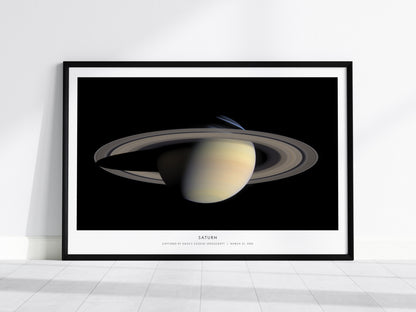 Saturn Landscape Poster | Captured by Nasa's Cassini Spacecraft | NASA Cassini Spacecraft Astronomy Print Space Photography W